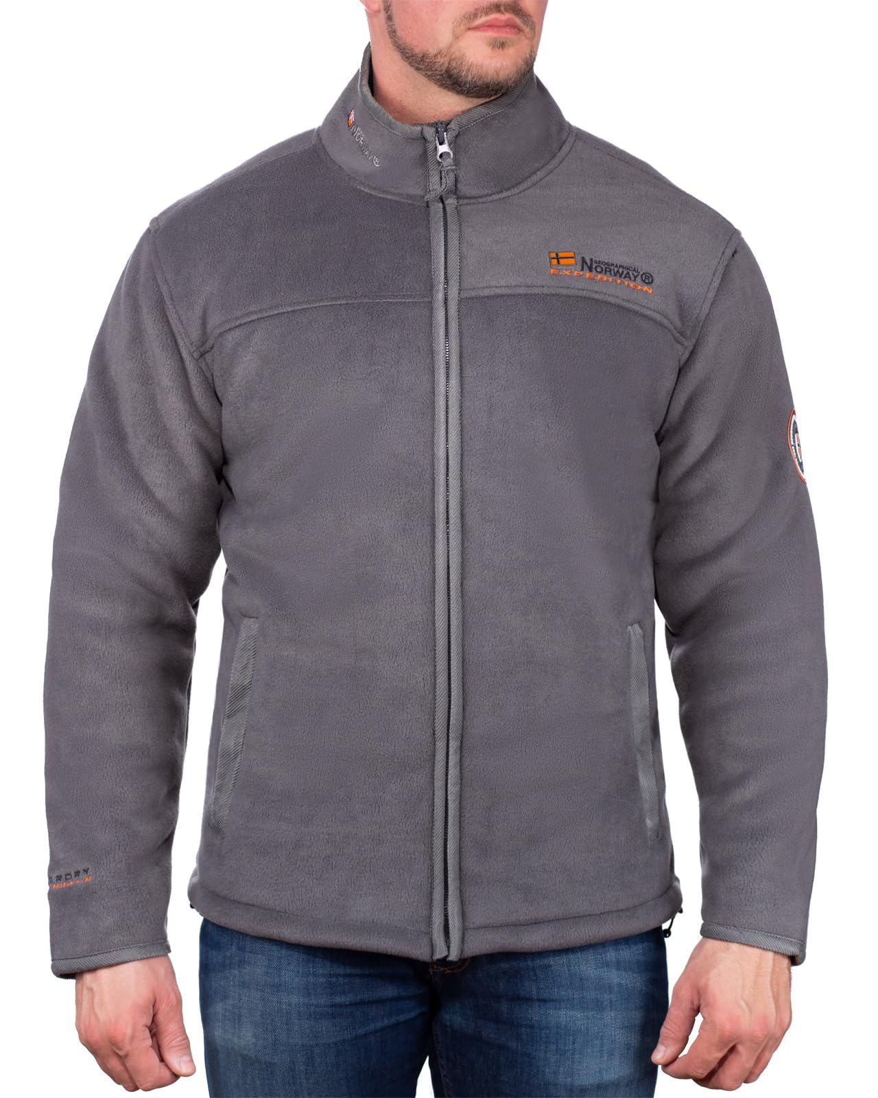 Geographical Norway Męska kurtka polarowa model 24 Dark Grey M, Ciemnoszary – 24, M