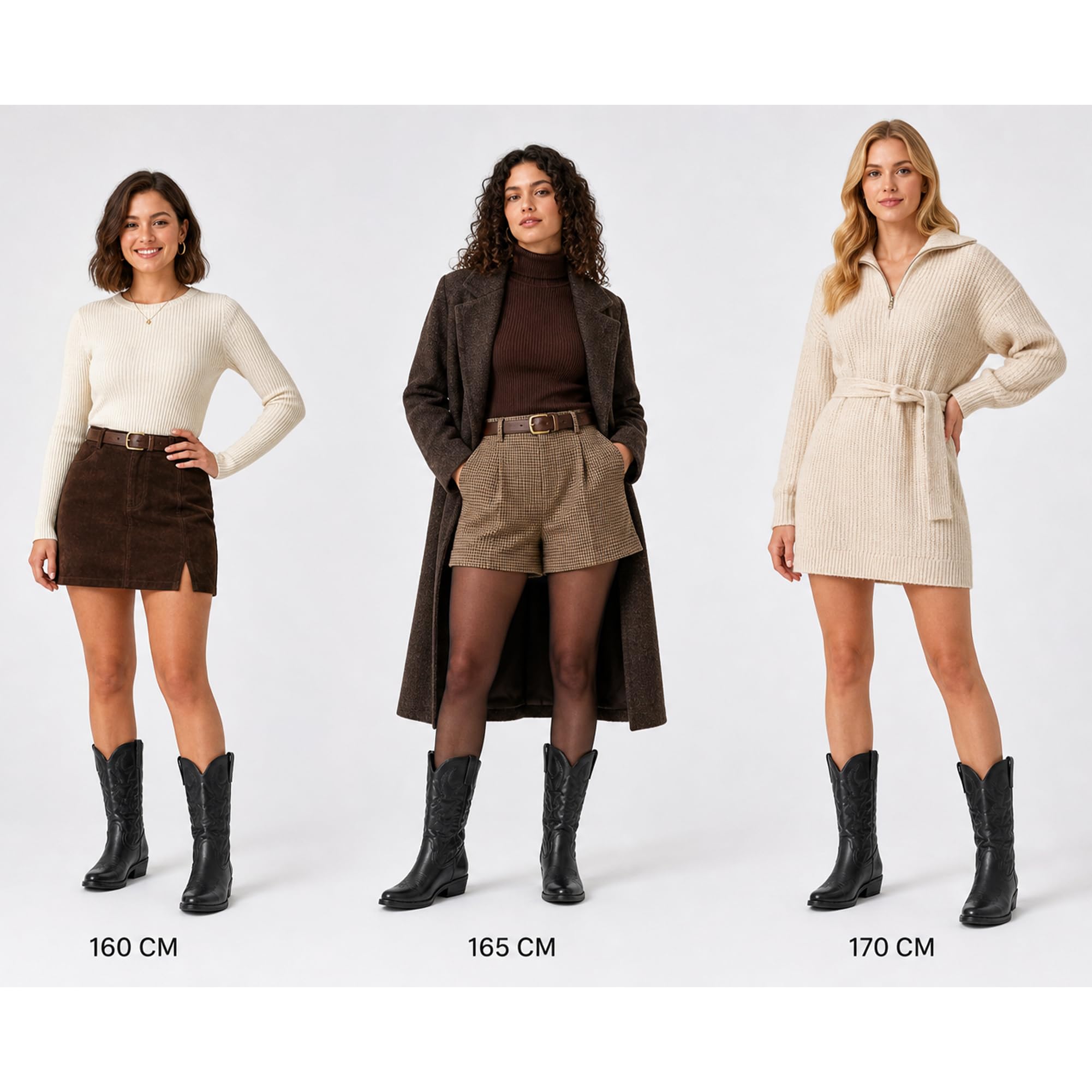 Botas Western Mujer Bordadas con Cremallera y Tacón 3,5 cm