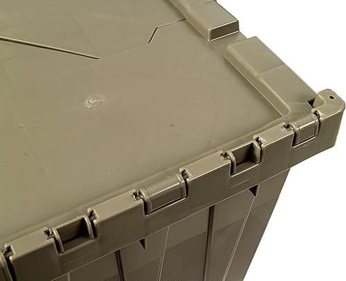 Miniatura 4 de TEJAL Contenedor de almacenamiento comercial de plástico con tapa abatible de 12 galones (paquete de 2) con tapa con bisagras (22.05 pulgadas de