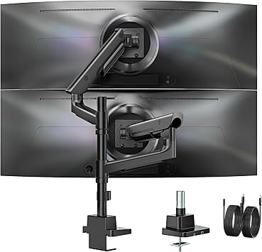 monTEK Dual Monitor Arm for 17-57inch up to 27kg Screen VESA 75/100,USB