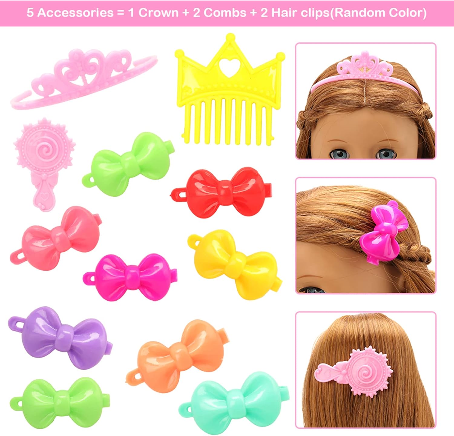 BARWA 18 inch Doll Clothes and Accessories 5 Sets Clothes Dress Outfits with 2 Pairs Shoes for 18 Inch Dolls