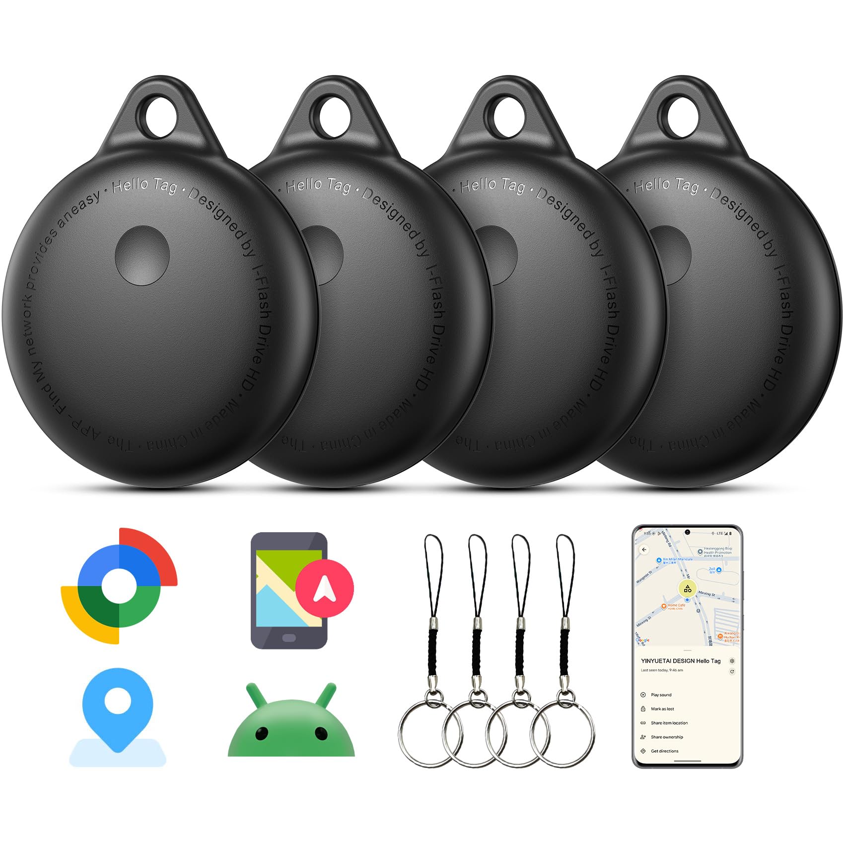 Android Smart Tags, 2026 New Smart Tags-4 Pack Android | Bluetooth Tracking Tag Compatible Google Find Hub App, Waterproof Keys Finder Item Locator for Keys, Wallets, Suitcases-picture-19