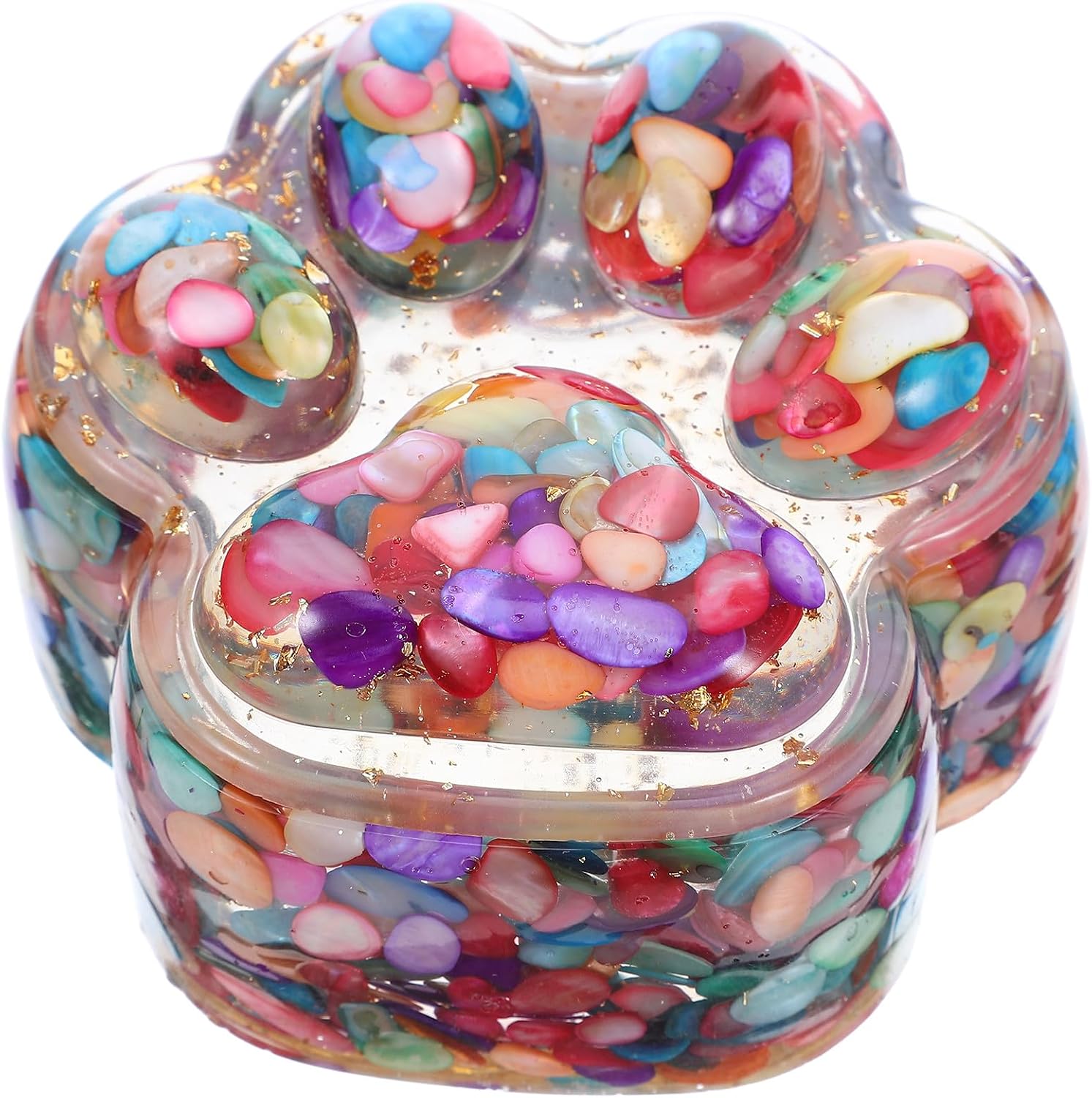 Cabilock Paw Crystal Jewelry Box Ornament with Resin Crystal Paw Shape