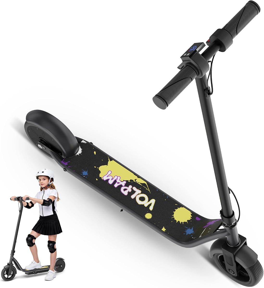 VOLPAM Electric Scooter, 350W/500W Powerful Motor & 19/MPH Top Speed, 21-28Miles Long Range, Folding E Scooter Choice