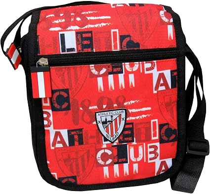 Athletic Club, Bandolera con Cremallera, Portatodo, Producto Oficial del Athletic Club, Color Rojo (CyP Brands)