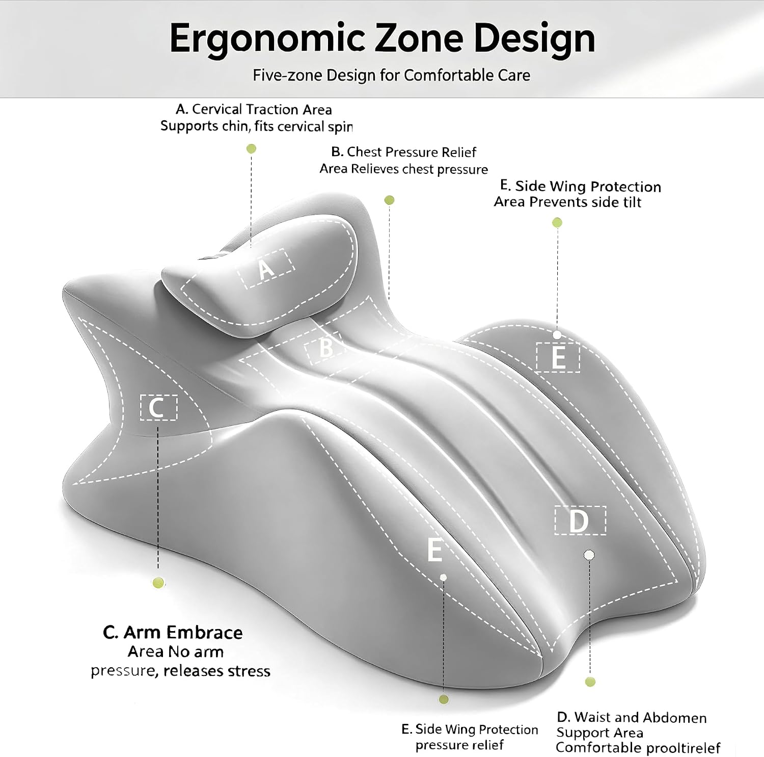 Memory Foam Ergonomic 27°Wedge Pillow for Sleeping, Acid Reflux Relief .Elevation Bed Support Pillow for Back Pain, Post Surgery Recovery, Reading .with Removable Washable Cover