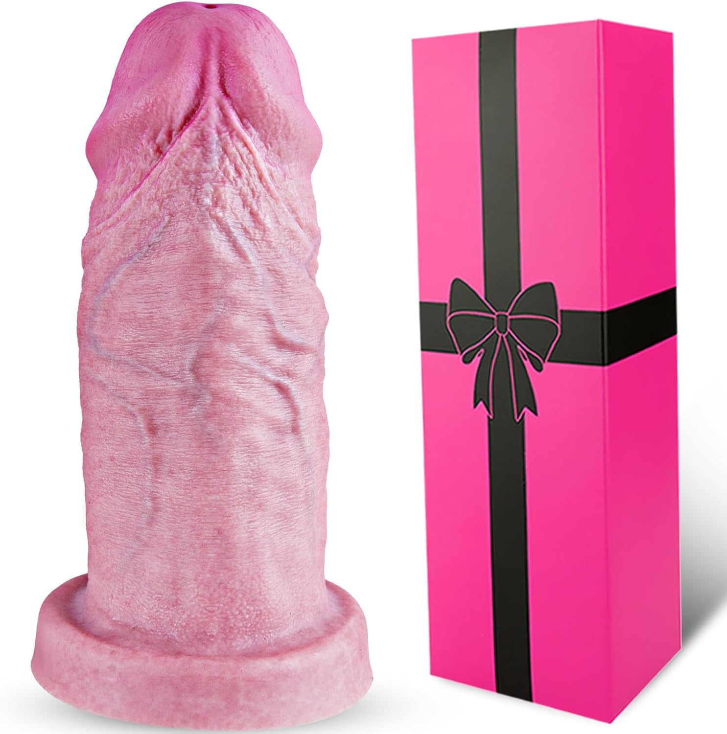 3.4" Diameter Soft Silicone Extra Thick Giant Dildo with Suction Cup, 10.4 Inch Realistic Large Monster Anal Dildo XXL XXXL Penis, Biggest Girth Dildo Extreme Sex Toy for Women Men Advanced Users