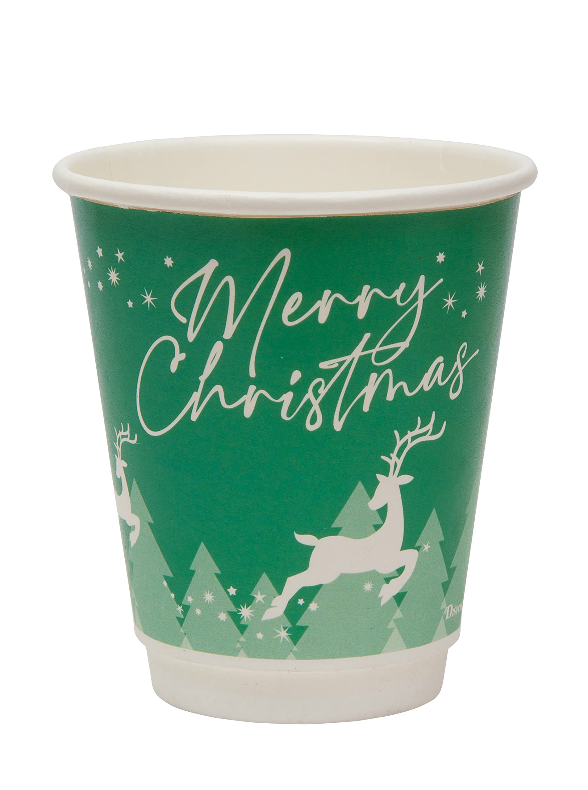 DISPOSABLE GREEN® - Paper Cups - Double Wall Coffee Cup - Unique Aqueous Lining, Plastic-Free - Certified Home & Industrial Compostable - 8 oz - Biodegradable for Hot & Cold Drinks 100 Pcs (No Lids)