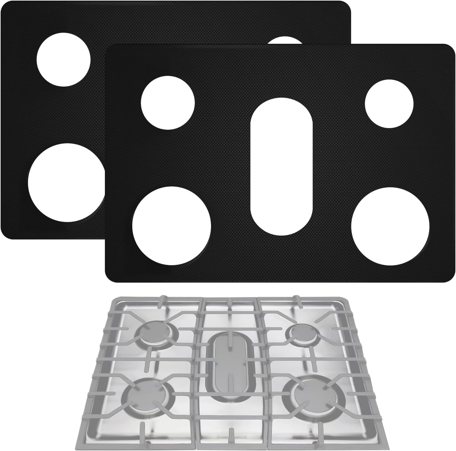 2Pcs Stove Guard for LG 30in 5-Burner Gas Ranges, Reusable Stove Top Covers for Gas Burners – Non-Stick, Dishwasher Washable & Heat-Resistant – Compatible with LDG4315, LRG4115, LRGL5825 & More