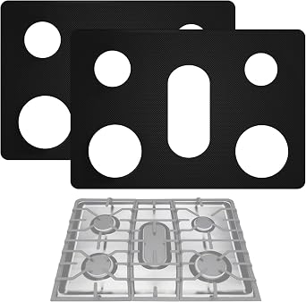 2Pcs Stove Protector liner for LG 30in 5-Burner Gas Ranges, Reusable Stove Top Covers for Gas Burners Non-Stick, Washable & Heat-Resistant Compatible with LDG4315, LRG4115, LRGL5825 & More