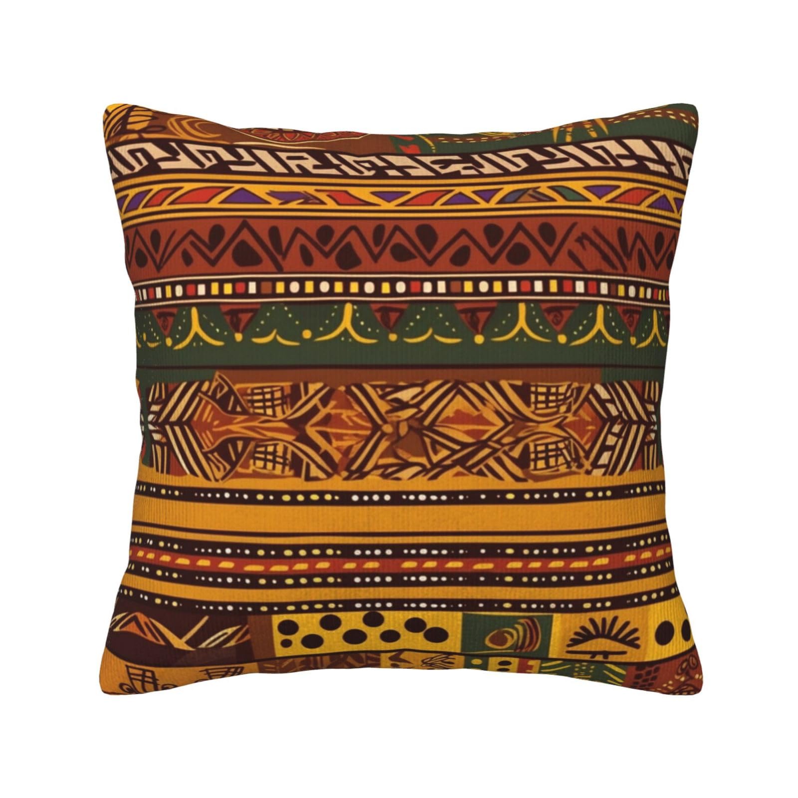 Housse de coussin en velours côtelé au style ethnique pour un salon cocooning