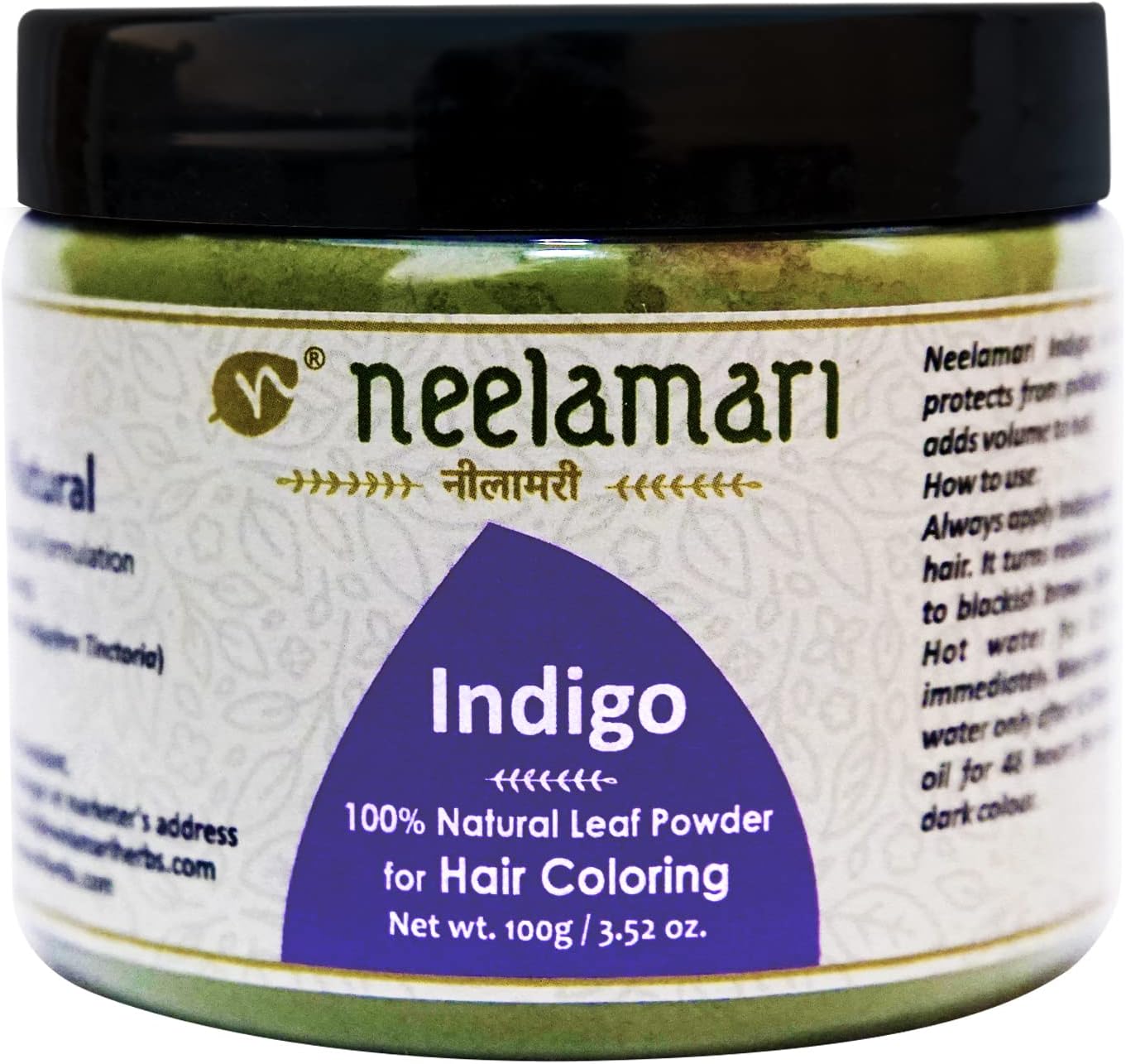 Neelamari Pure Indigo Leaf Powder for Natural Hair Colour & Hair Care (100g )