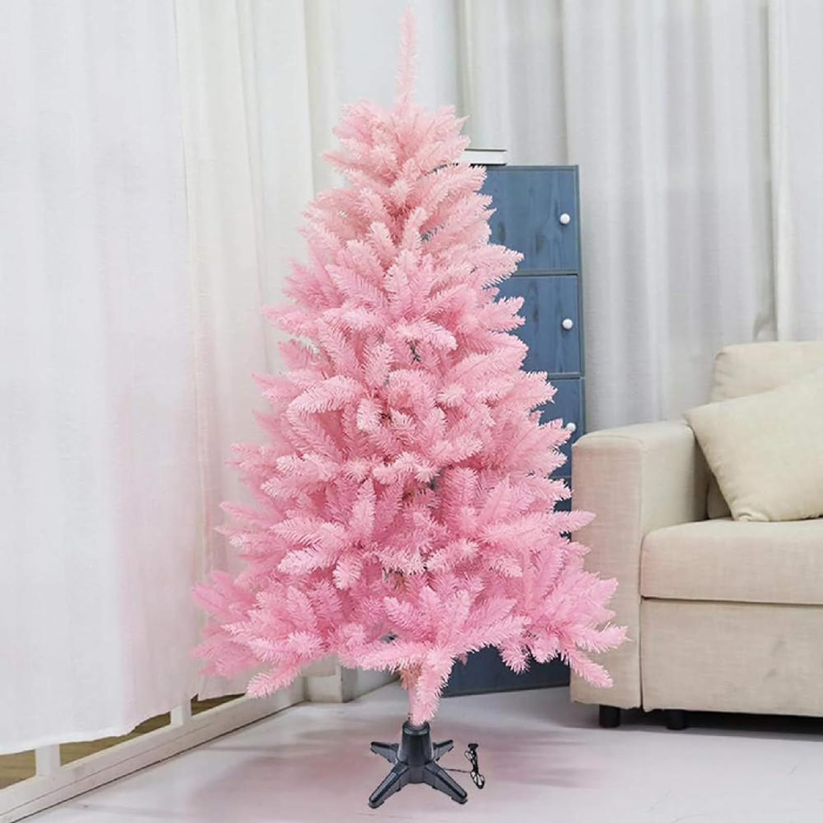 Support de sapin de Noël 66 cm réglable à 360° – Support rotatif robuste et électrique pour décoration de sapin de Noël du Nouvel An – Convient