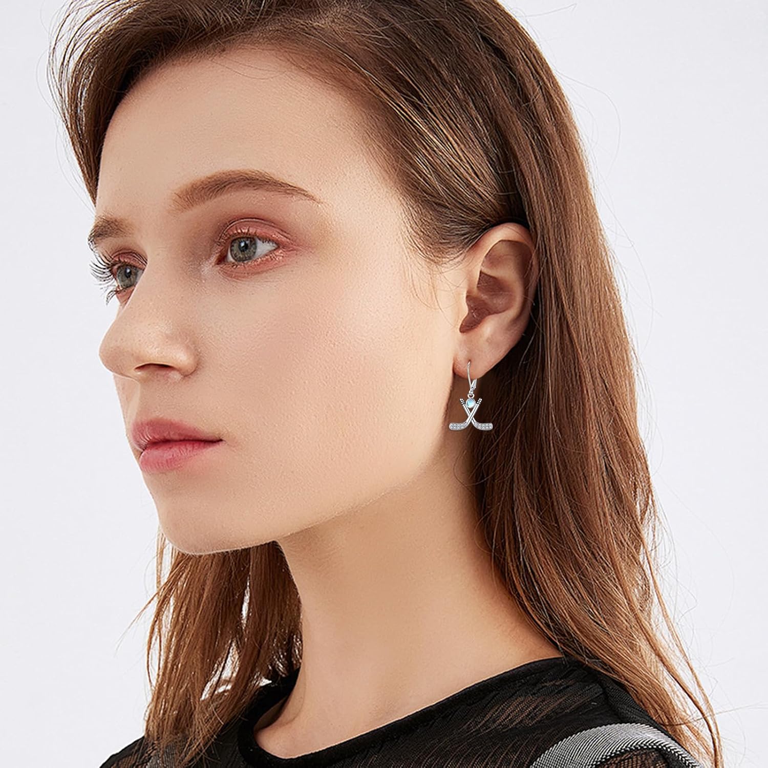 Baseball/Golf/Hockey/Tennis Earrings 925 Sterling Silver Moonstone Dangle Drop Earrings Jewelry Graduation Gifts for Women Girlfriend Mom