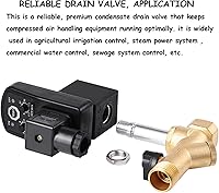 Vista 4 de Válvula de drenaje automática AC110V G1/2, válvula de drenaje del compresor de aire DN15 Válvula de drenaje temporizador 0-1.6Mpa Válvula de drenaje