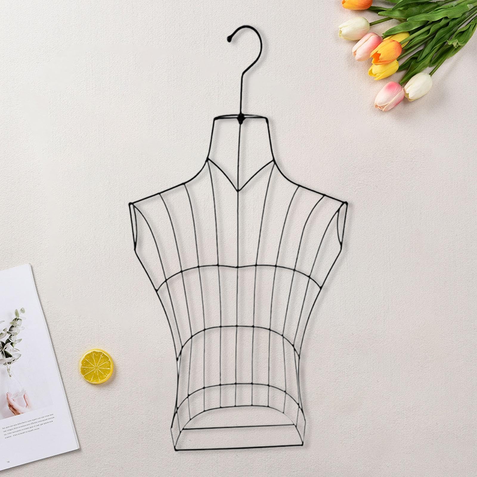 Hängende Männliche Halbkörper Torso Mannequin Torso Oberkörper Stabile Platzsparende T Shirt Display Schneiderpuppe für Geschäfte Und Anzugshows, Schwarz