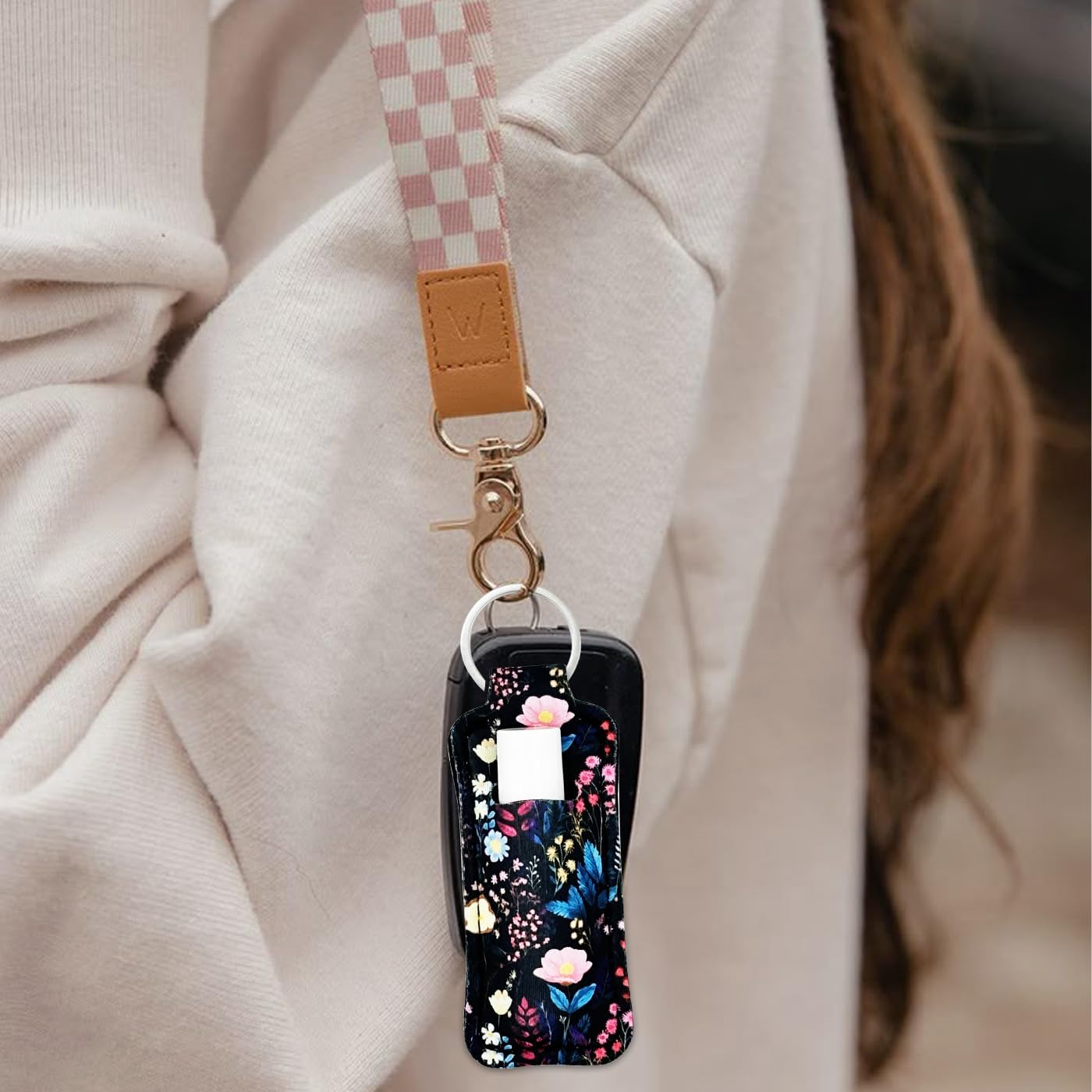 Haevola Cute Chapstick Holder Keychain for Women – Lip Balm & Lip Gloss Holder Keychain Accessories Gift, Purse Charm Clip image 3