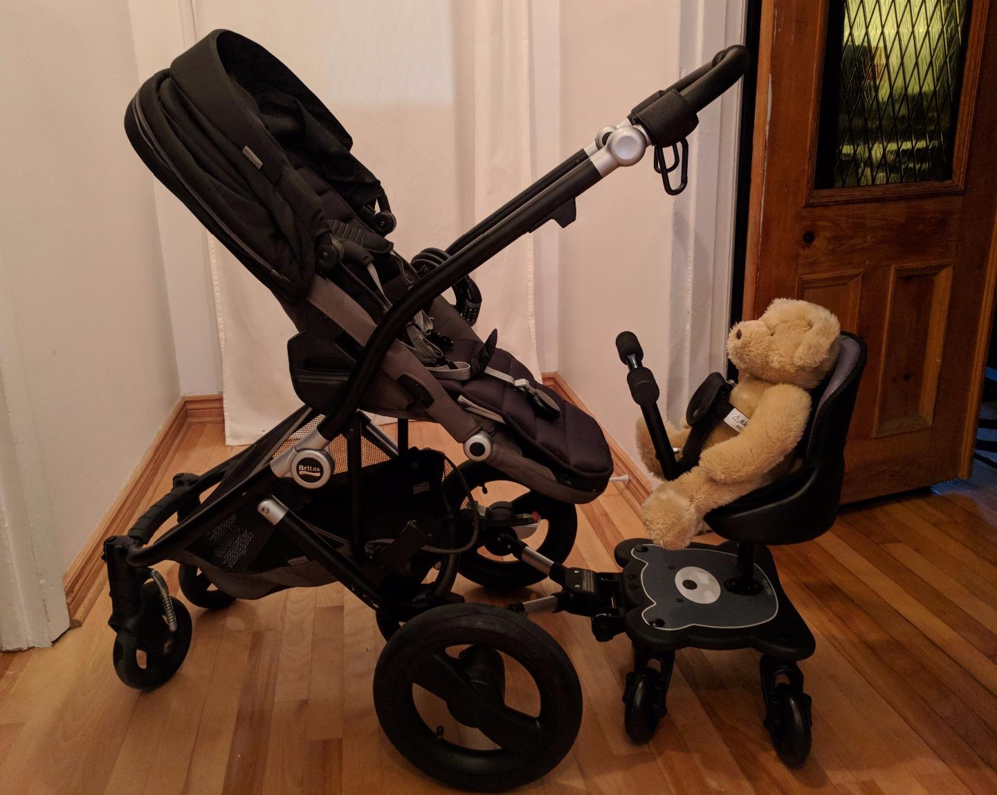 Englacha 2-in-1 Cozy 4-Wheel Rider, Black - Child Rider Stroller ...