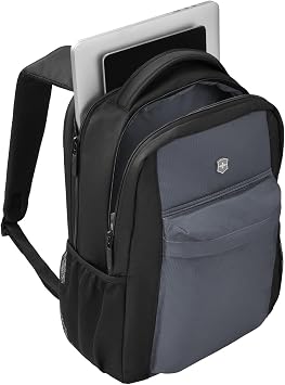 Victorinox Energy 16 Laptop Backpack - Slim Backpack for Business & Travel - Laptop Compartment - Airflow Back Padding - Lightweight & Durable - Black/Grey