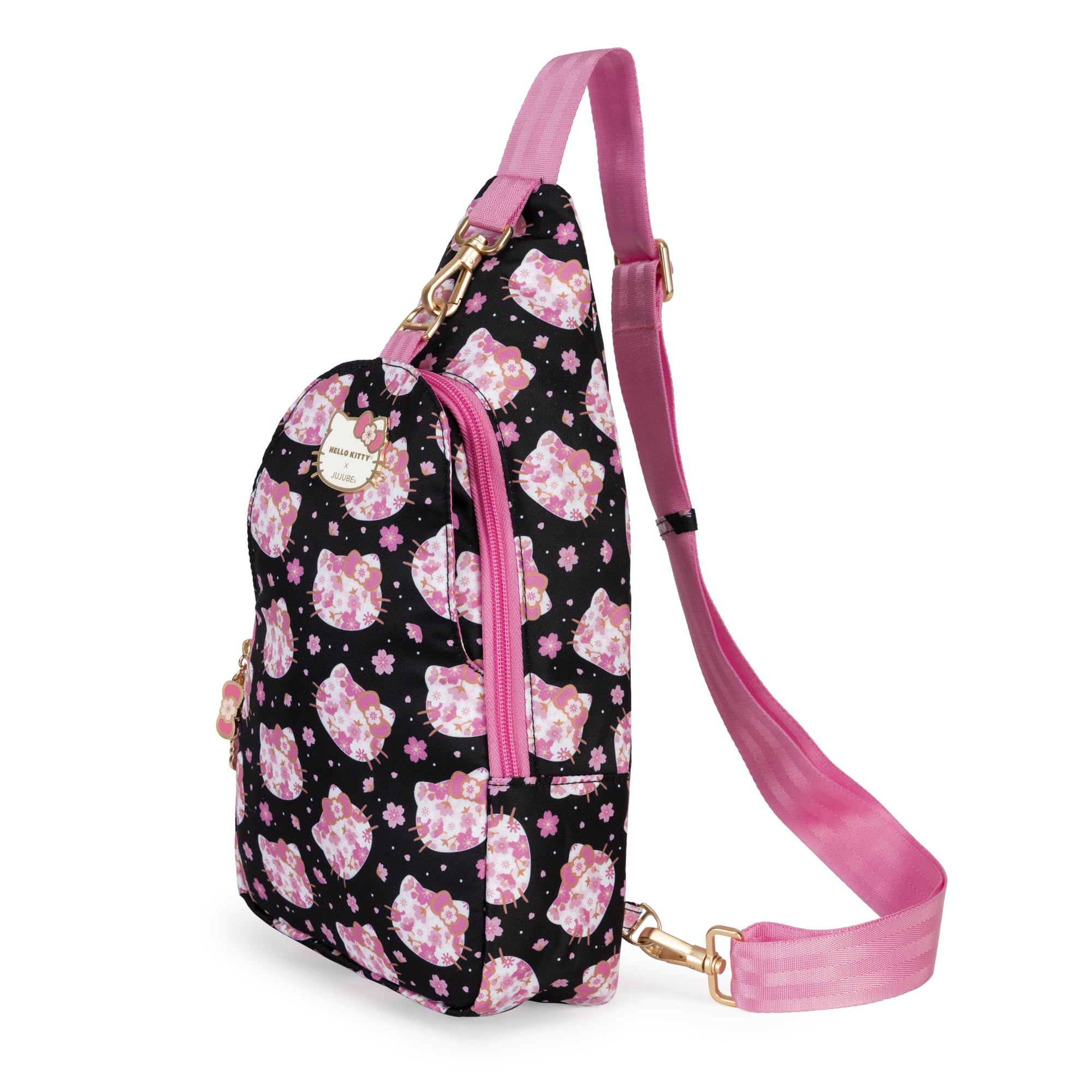 JuJuBe x Hello Kitty Cherry Blossoms Crossbody Sling Diaper Bag, Purses for Women, Essentials for Mom, Newborn, Baby & Toddler, Women’s Crossbody Bag, Adjustable Strap, Lightweight, Machine Washable