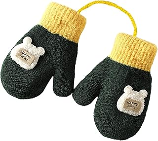 VORAE Baby,Clothing,Baby Boys 0-24m,Accessories,Gloves & Mittens Children Winter Warm Gloves Baby Toddler Cartoon Mittens Half Gloves Thick Double Knitted Mittens With,1-3 Years Old, for Playing, Running, Skiing