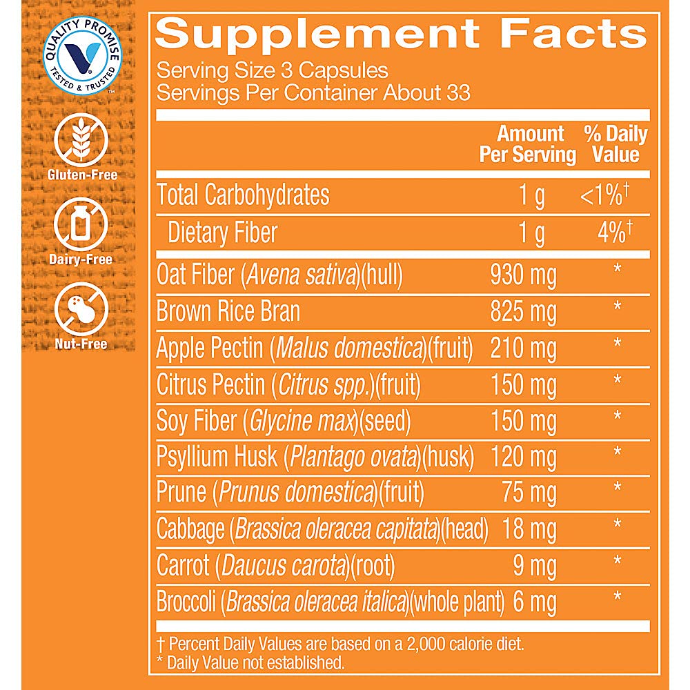 The Vitamin Shoppe Fiber Blend, Natural Source Insoluble and (100 Capsules) — Amazon image 2