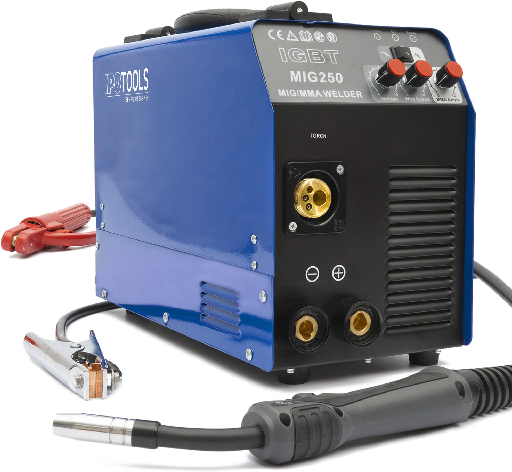 MIG-250 Inert Gas Inverter Welding Machine, MIG MAG + E-Hand IGBT, 250 Amp, 230 V