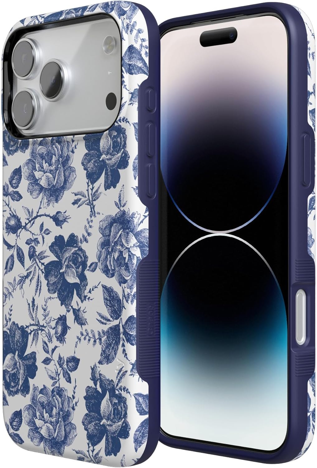 Casely iPhone 17 Pro Max Case | Rose to Fame | Blue & White Floral | Bold Protective Design | Compatible with MagSafe - Image 2