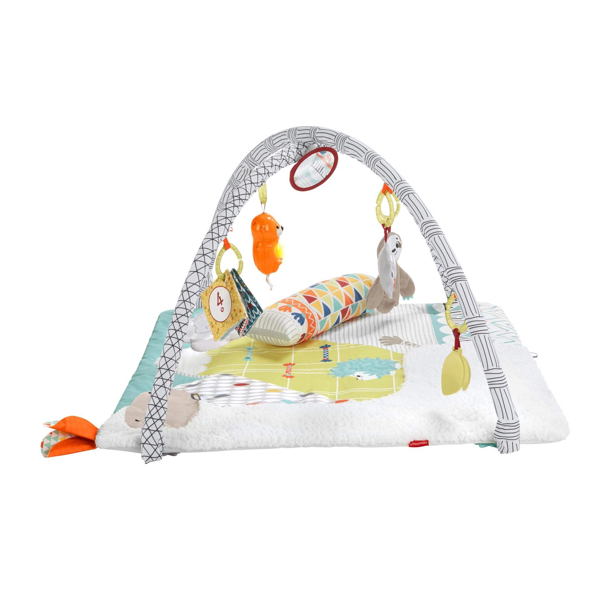 Fisher-Price, Gimnasio sensorial Llama, Manta de Juego para bebés recién Nacidos (Mattel GKD45),Embalaje estándar, Multicolor