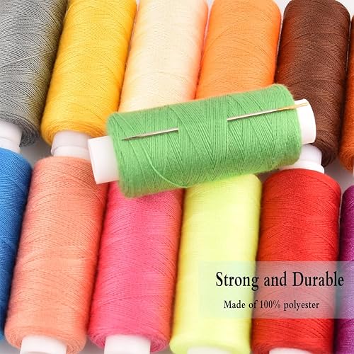 Miniatura 5 de Kit de hilo de coser, 30 colores, poliéster, 250 yardas, cada carrete, hilos de coser, hilo de bordar, hilo de acolchado para coser a manocoser a