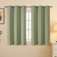 Vista 381 de Simplebrand Juego de 2 paneles de cenefa aguamarina para ventana de cocina de 14 pulgadas de largo, cortinas de oscurecimiento de habitación