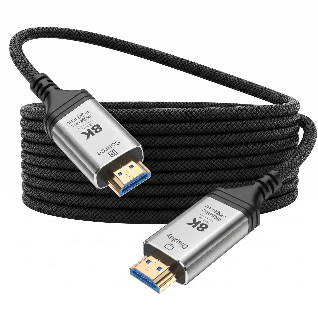 Cavo HDMI sottile ultra veloce, 20 m, 48 Gbps, 8K a 60 Hz, 4K a 240 Hz, HDR dinamico, eARC, HDCP 2.2 e 2.3, 3D, compatibile con laptop, PC, PS5, Xbox, HDTV, proiettore