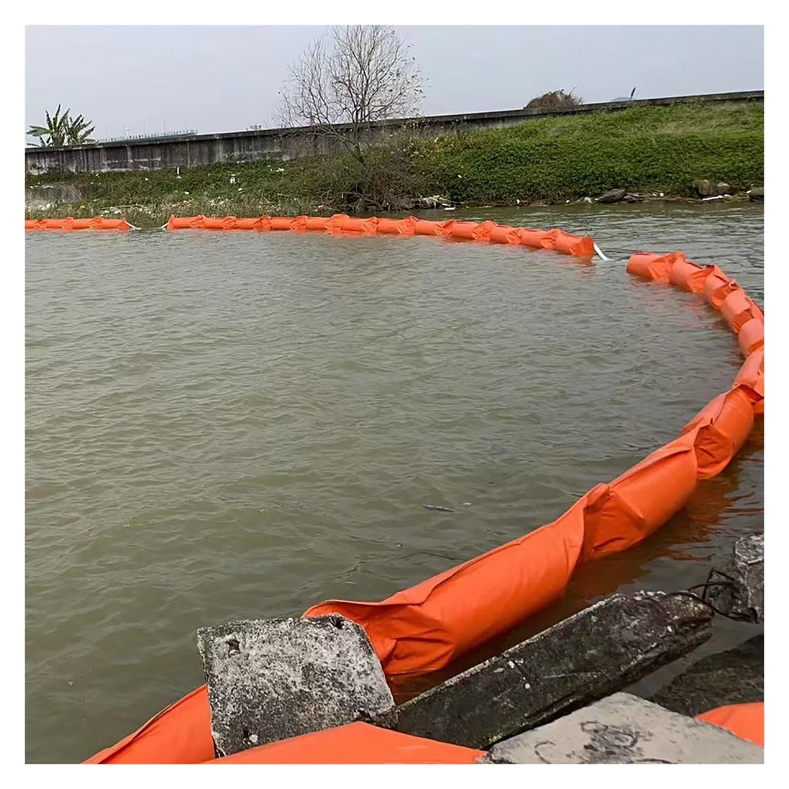 DUANHOZ PVC Oil Boom,Eco-Friendly Water Diversion Barrier, PVC Oil Containment Boom, Floatable Pollution Control Fence for Effective Water Protection and Environmental Safety