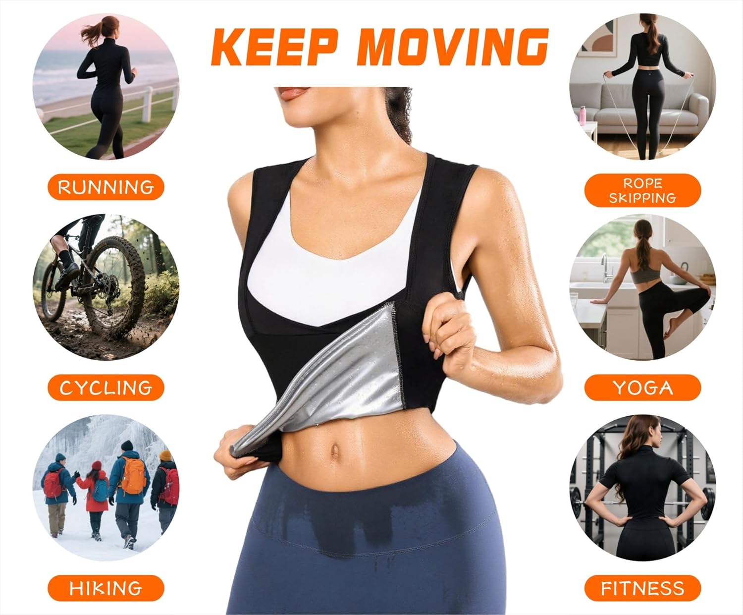 Women's Sauna Sweat Vest Waist Trainer - Breathable Dual-Zone Corset Workout Tank Top for Yoga, Running & Fitness - Image 7
