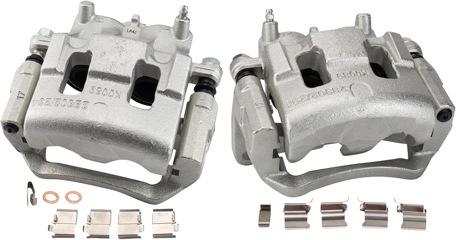 Front Brake Caliper Set Zinc Coated Brackets Compatible with 2007-2014 Ford Edge 2007-2015 Lincoln MKX