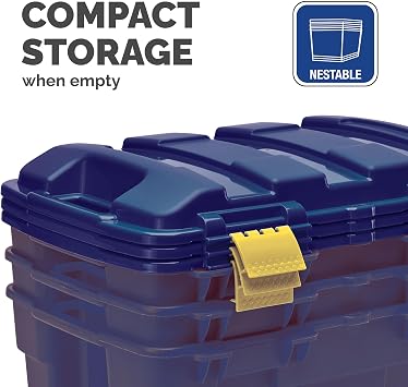 Bankers Box 40L Plastic Tote Box 2-Pack, BPA-Free Polypropylene, 100% Recycled Lids, Nesting & Stackable, Split Lid, 33x39x59cm, Versatile for Home & Office