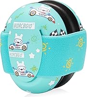 Vista 11 de Orejeras para bebés con cancelación de ruido, protección auditiva para niños pequeños con diadema elástica ajustable (dinosaurio, azul)