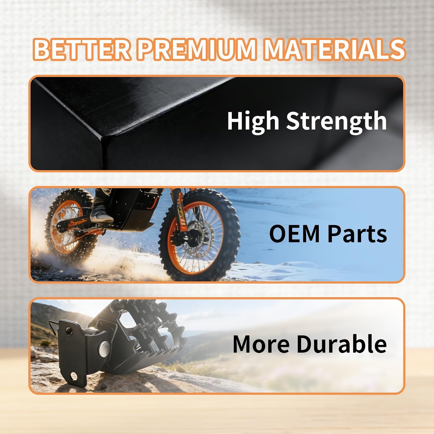 2pcs E-Dirt Bike Foot Pegs Bracket Holder Compatible with Tuttio Soleil 01 - Aluminum Knight-Style Black Footrest Bracket