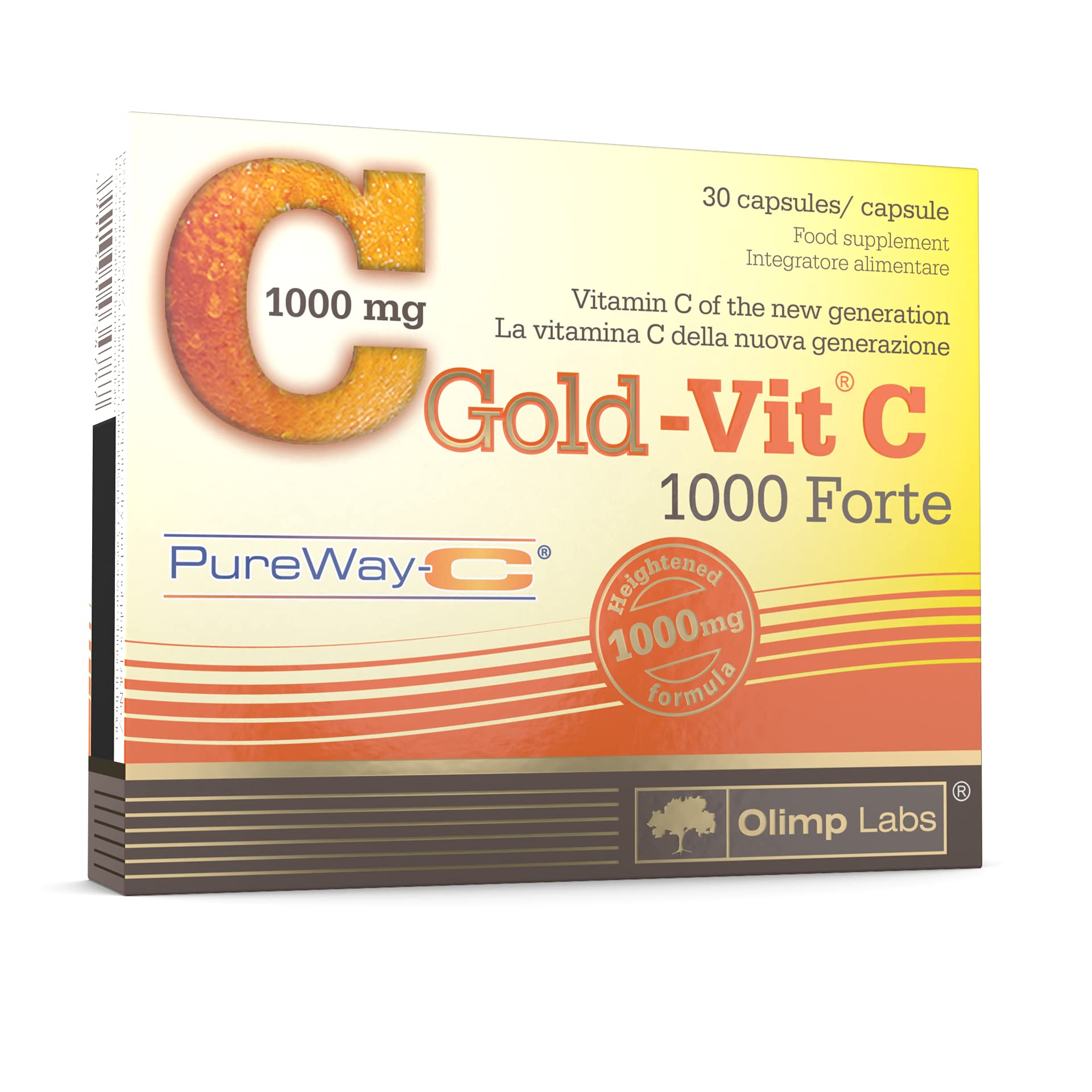 Olimp Vitamin C 1000mg Capsules - Vitamin C Capsules 1000mg - VIT C 1000mg Capsules - High Dose Vitamin C - Vitamin C 1000 Mg Capsules - VIT C Capsules Gold VIT C 1000 Forte - 30 Capsules