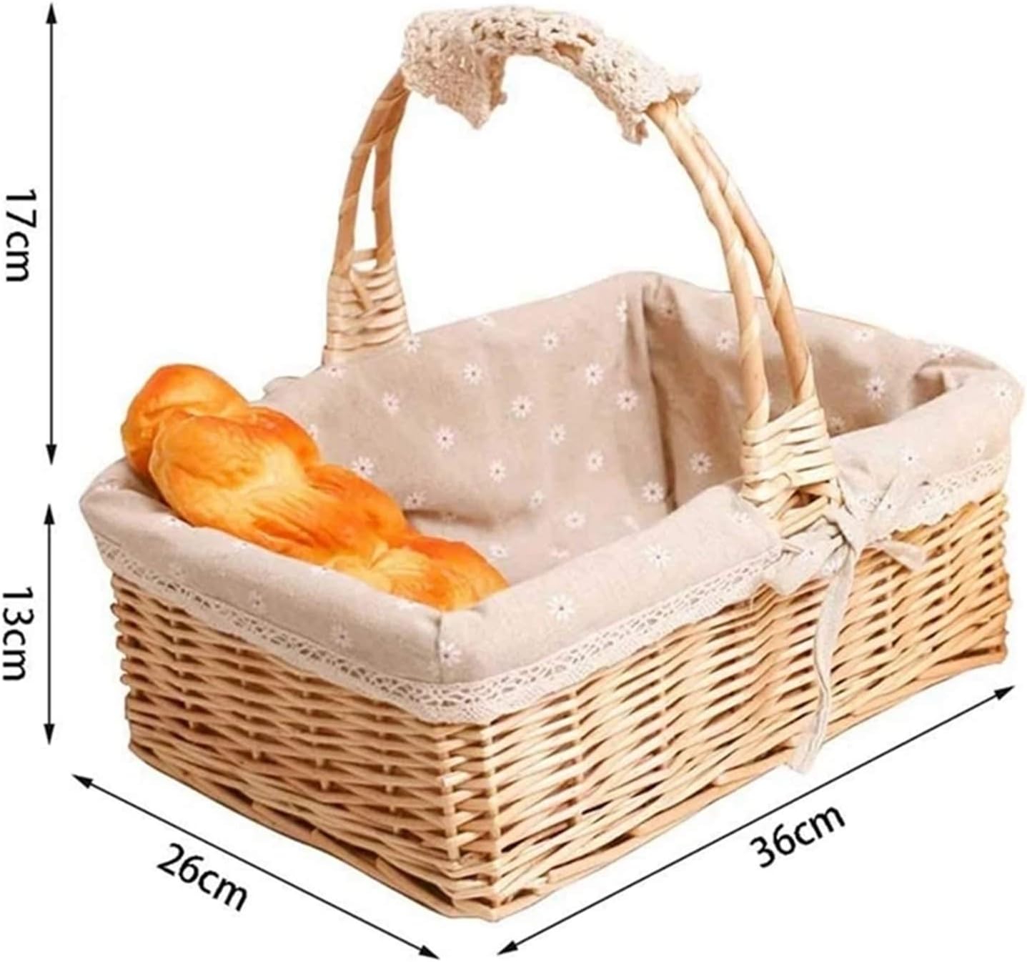 Picnic Basket Handmade Uncovered Country Style Outdoor Picnic Party Barbecue Storage Basket for Camping Outdoor