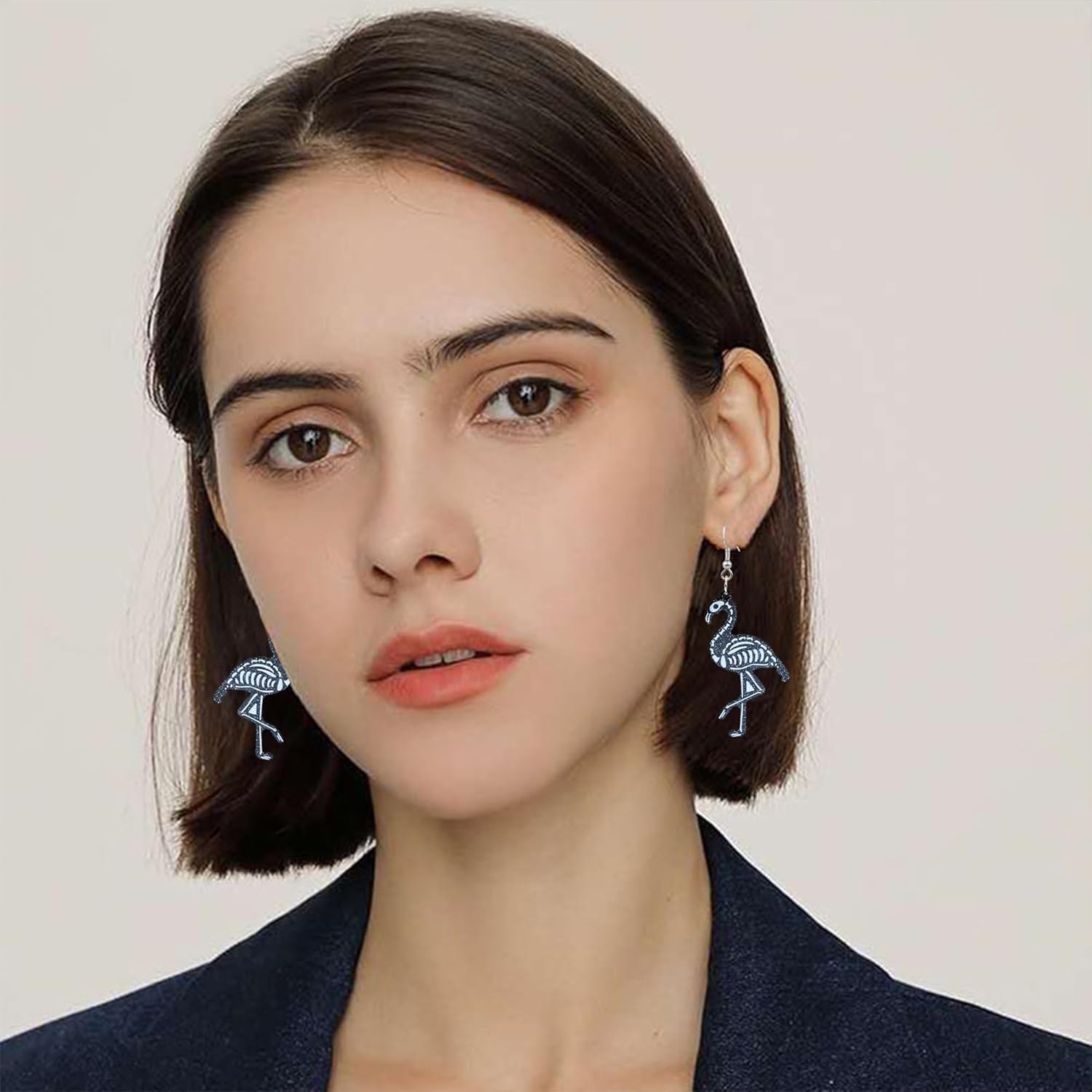 QUPENGXU Kawaii Halloween Cat Earring Wooden Black Cats Dangle Earrings Skeleton Cat Drop Earring For Women - Image 4