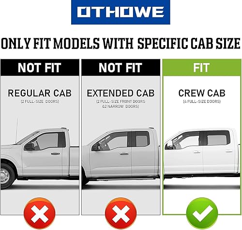 Miniatura 4 de OTHOWE Estribos negros texturizados de tubos ovalados de 3.5 pulgadas compatibles con Ram 1500 2019-2024 (no compatible con el modelo clásico