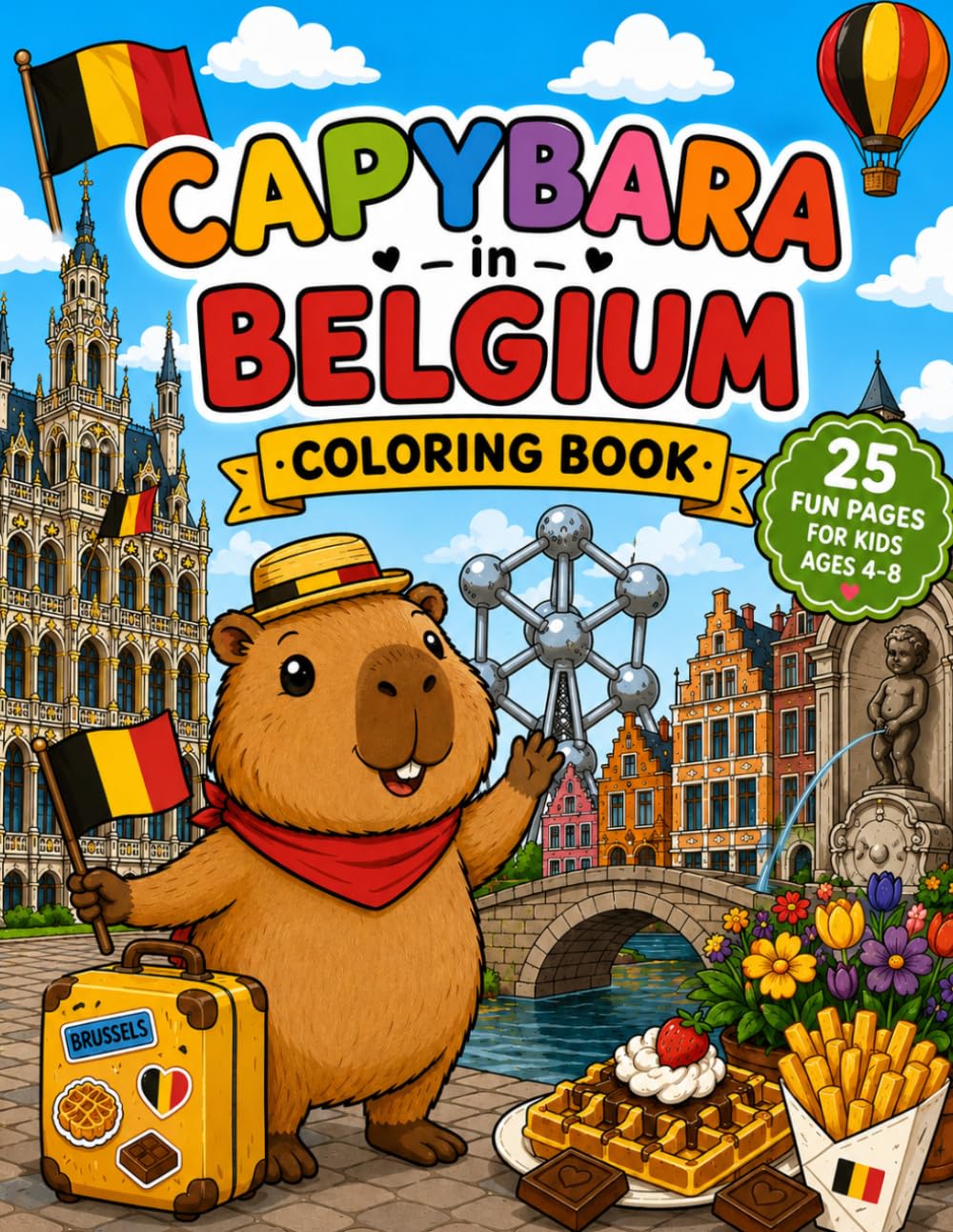 Capybara in Belgium: A Fun Coloring Adventure Through Castles, Canals, Chocolate, and Charming Towns (Capybara Around the World)