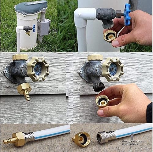 Miniatura 5 de Adaptador de soplado de latón sin plomo para sistemas de rociadores, compresor de aire, conexión rápida, enchufe de conexión rápida de 1/4 pulgadas