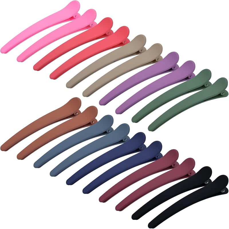 20 Pieces / 10 Pairs Long Oversized Matte Plastic Hair Clips for Hair Salon Styling Sectioning Duckbill Hair Clips Barrettes Pins Accessories for Women Girls