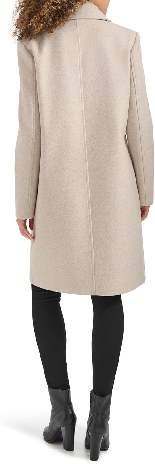 Kenneth Cole womens Notch Collar Fly Front Single Breasted Topcoat - Image 4