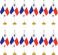 Vista 14 de WXTWK Paquete de 12 banderas de escritorio peruanas pequeñas mini banderas de mesa peruanas con base de soporte, decoración de celebración