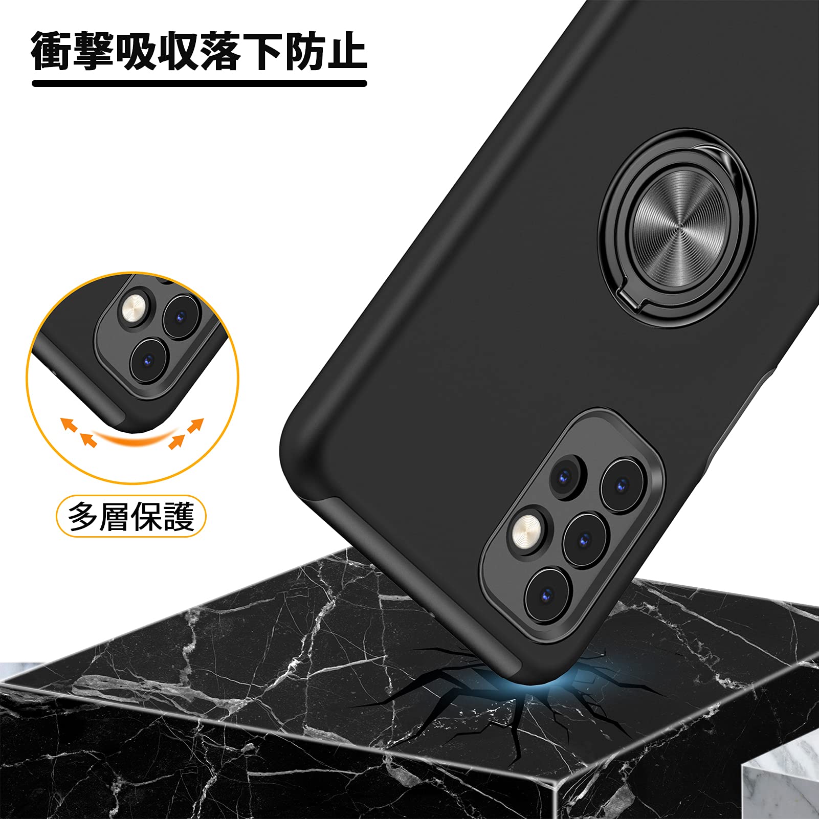 Amazon.co.jp: CQTMYWL 対応 Redmi Note 9S 用の ケース リング 耐衝撃