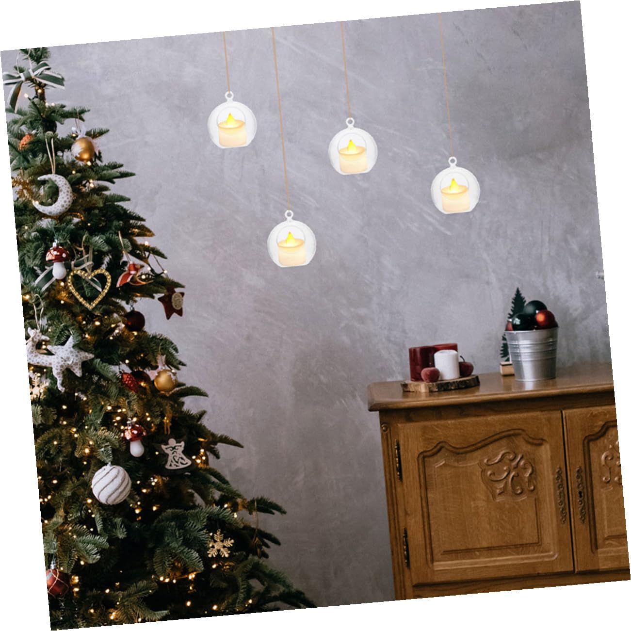 GALPADA Bolas de Navidad Transparentes Rellenable de Plástico Huecas de 8 CM 20 Unidades Adornos Colgantes para Decoración de Fiestas Bodas Cumpleaños y Árbol Navideño