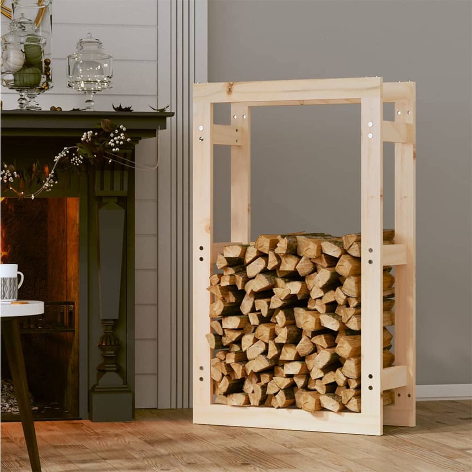 Amazon.com: TXGJWRA Firewood Rack 60x25x100 cm Solid Wood Pine